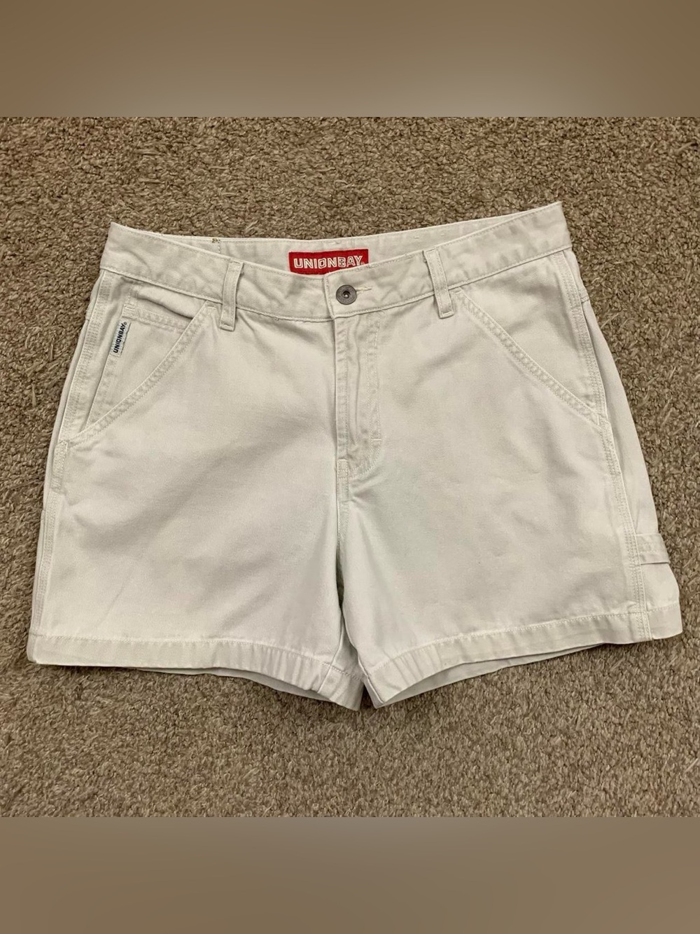 Vintage Unionbay Shorts Juniors 9 Khaki Carpenter Chino Mid Rise Y2K Grunge 90s